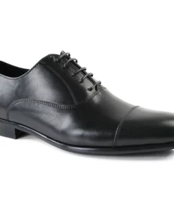 Zasel Danny Black Lace Up Dress Casual Work Everyday Mens Shoes Leather - Black
