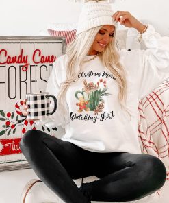 "My Christmas Movie Watching Shirt" Graphic Sweatshirt (White) - Print On Demand