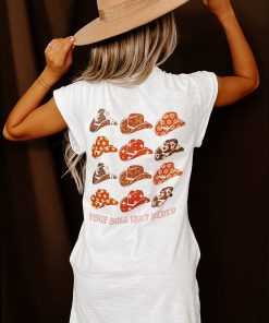 "Your Bull Isn't Needed" Double-Sided Graphic T-Shirt Dress (White) - Print On Demand