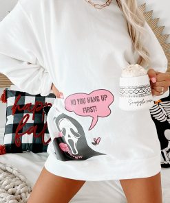 "You Hang Up First" Graphic Crewneck (White) - Print On Demand