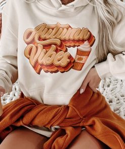 "Autumn Vibes" Graphic Hoodie (Sandshell) - Print On Demand