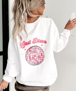"Last Disco" Double-Sided Corded Graphic Crewneck (White) - Print On Demand