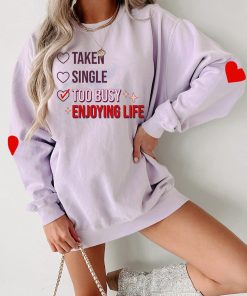 "Too Busy Enjoying Life" Graphic Crewneck (Orchid) - Print On Demand