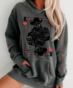 "Ride Off Into The Sunset" Double-Sided Vintage Wash Graphic Hoodie (Black) - Print On Demand