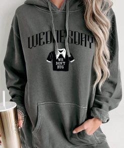 "We Don't Hug" Vintage Wash Graphic Hoodie (Black) - Print On Demand