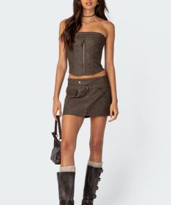 Ziva Faux Leather Mini Skirt