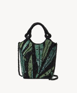 ZOE BEADED BAG GREEN PALM