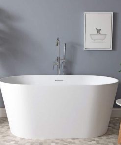 ZINNA MATTE WHITE ACRYLIC DOUBLE ENDED FREESTANDING TUB