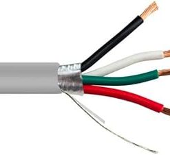 (10 Pack) Shielded Security/Alarm Wire, Gray, 18/4 (18AWG 4 Conductor), Stranded, CM/Inwall Rated, Pullbox, 500 Feet