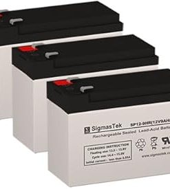 Zap Zappy 3 EZ Replacement Batteries - 3X 12 Volt 9AH T2 Terminal Scooter Batteries by SigmasTek