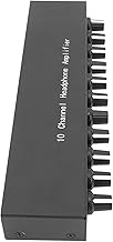 ZJchao 10 Channel Headphone Amplifier Portable Metal Headphone Splitter Built in Equalizer Stereo Headphone Amplifier for Mixer DC 12V (US Plug)