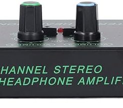 Zopsc Headphone Amplifier 6 Channel, Headphone Amps with 3.5MM 6.35MM Jacks, Portable HiFi Earphone Amplifiers for Mic for Live Performances Broadcasts