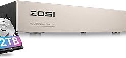 ZOSI 8CH 3K Lite Home Security DVR with 2TB HDD,AI Human/Vehicle Detection,Remote Access,Alert Push,H.265+ Hybrid 4-in-1 Wired Surveillance DVR for HD-TVI, CVI, CVBS, AHD 960H/720P/1080P CCTV Cameras
