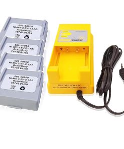 (1 Pack) 100V-240VAC UCH-2-AC 68300900 Battery Charger with (4 Pack) 68300900 Rechargeable Battery for Hetronic 68300900 Battery