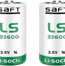 (2-Pack) 17000 mAh 3.6V LS33600 Battery for Saft LS33600 D Size 3.6V Lithium Thionyl Chloride Battery