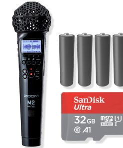 Zoom M2 MicTrak 2-Channel 32-bit Portable Recorder with 5X AA Batteries 32GB SD Card and StreamEye Polishing Cloth