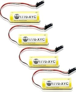 «4 Pack» 3V 1800mAh 1770-XYC Replacement Lithium Battery Compitable for Allen Bradley PLC 1770-XYC/A 1770-XYB 1756-BA1 with Black Plug