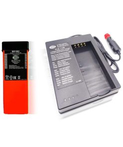 (1 Pack) 6V 2100mAh HBC BA213020 Ni-Mh Battery with (1 Pack) QA115600/QD115300 FLG-110B Battery Charger Compitable for BA213020 BA214061 FUB10AA HBC Crane Remote Control Pump Truck Battery