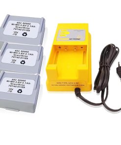 (1 Pack) 100V-240VAC UCH-2-AC 68300900 Battery Charger with (3 Pack) 68300900 Rechargeable Battery for Hetronic 68300900 Battery