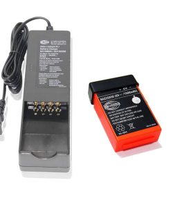(1 Count) QA109600 QD109300 AC 100V ~ 240V Battery Charger with (1 Count) 6V 1500mAh BA225030 HBC Radiomatic Battery for BA2253000 Pump Truck Remote Control Battery