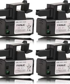«4 Pack» 3V 1750mAh A98L-0031-0026 PLC Battery for A02B-0309-K102/A98L-0031-0026 CNC Machine Controler 3P Plug Style, Black