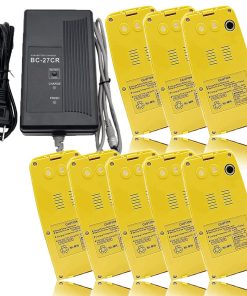 (1 Count BC-27CR Battery Charger+8 Count BT-52QA Batteries) 3 Pin Female Plug for Top-con Total Station BT-50Q and BT-52QA Batteries