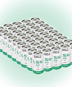 «45 Pack» 13000mAh 3.6V LSH20 Non-Rechargeable Green Lithium Battery for Saft LSH20 Size D 3.6V Lithium Battery