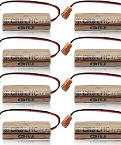 «8 Pack» 2600mAh 3V Non-Rechargeable Lithium Battery Replacement for Fuji fdk cr8-lhc PLC Controller Backup Battery with Brown Plug