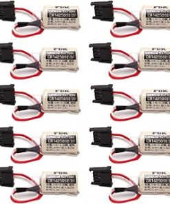 (10-Pack) FDK CR14250SE 1/2AA 3V PLC Battery for 1747-BA Backup Power Supply with Black Plug