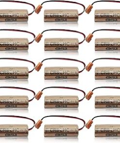 «15 Pack» 2600mAh 3V Non-Rechargeable Lithium Battery Replacement for Fuji fdk cr8-lhc PLC Controller Backup Battery with Brown Plug