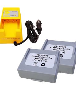 (2 Pack) 68300900 Battery + (1 Pack) UCH-2 Battery Charger Input 12-24VDC Out 460mA/1.03mA for Hetronic 68300900 Battery Charger