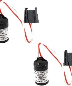 (2-Pack) 3V Lithium PLC Backup Battery Replaces 1747BA, 1769-BA, 1769-BA2, 41761, 41762, 41763, 41764, SLC5/01, SLC500, 1769-L23-QBFC1B, 1769-L23E-QB1B,1769-L23E-QBFC1B, 1769-L32E, 1769-L35E
