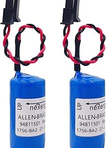 (2 Count) 3V 1800mAh BR2/3A-AB PLC Battery Replacement for Allen Bradley 1745-B1 1756-BA2 BR2/3A-AB
