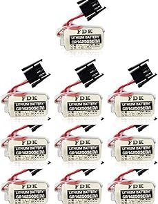 (10 Pack) 1000mAh 3V CR14250SE 1/2AA Non-Rechargeable Lithium Battery for FDK 1747-BA Backup Power Supply with Black Plug