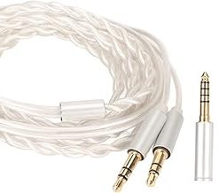 Zopsc Headphone Replacement Cable, 3 in 1 Headphone Audio Cable with Dual 3.5mm Jacks for HIFIMAN Ananda, for Sundara, for HE400, etc.
