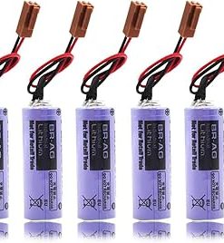 «5 Pack» 3V 1800mAh BR-AG Non-Rechargeable Lithium Battery for BR-AG 3V Battery with Brown Plug, purple
