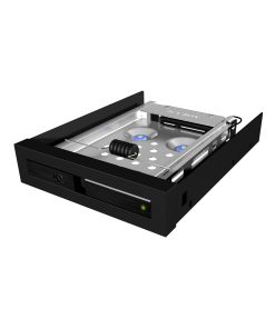 'Icy Box 2217ASTS Removable Tray Caddy for 2.5 Inch HDD/SSD Caddy Adapter for 1x 3.5 Bay, SATA III, Lockable Vibration Protective Strapless (Black)