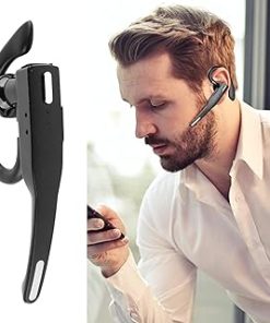 Yunseity Bluetooth Earpiece, Hand Headphones for Trucker Noise Cancelling, IPX7 Waterproof On Ear Business Headset with Built in Mic, 270° Rotatable Earhook, Auto