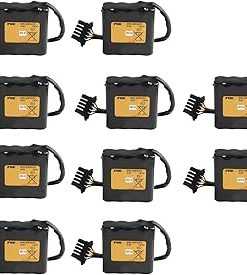(10 Pack) FDK 8HR-4/3FAUPC 9.6V 4500mAh Rechargeable Battery with Black Plug for Okuma Machine E5503-07E-001/MB4000