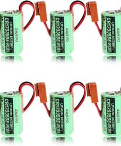 «6 Pack» 3V 1800mAh CR17335SE-R Single Use Battery Replacement for CR17335SE-R Non-Rechargeble Battery with Brown Plug