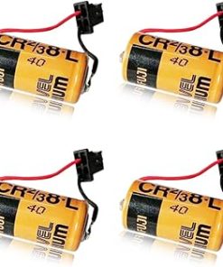 «4 Pack» 3V 2000mAh CR2/38. L Battery Replacement for Fuji CR2/3 8. L 3V PLC Lithium Battery FDK CR2/38. L with Black Plug CR-2/3 8. L