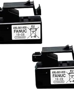 (2 Pack) A98L-0031-0028 3V 1750mAh PLC Battery Replacement for Fanuc A98L-0031-0028/A02B-0309-K102 Battery with 3P Plug