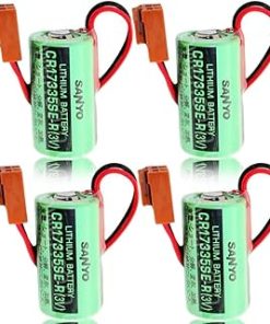 «4 Pack» 3V 1800mAh CR17335SE-R Single Use Battery Replacement for CR17335SE-R Non-Rechargeble Battery with Brown Plug