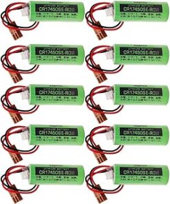 «10 Pack» 3V 2500mah CR17450SE-R Non-Rechargeable Lithium Battery with Brown Plug for FANUC A98L-0031-0012 CNC System