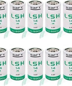 (10 Pack) 3.6V 5800mAh LSH14 Lithium Battery Format C PLC for SAFT LSH14 Battery, Green