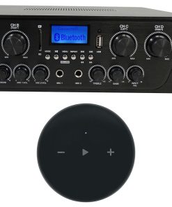 (1) Rockville RPA40BT 1000w 4 Zone/Channel Home Stereo Bluetooth Amplifier Receiver Bundle with (1) Rockville Mini WiFi Music Player Wireless Audio Streaming Multiroom Stereo Receiver (2 Items)