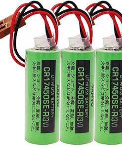 «3 Pack» 3V 2500mah CR17450SE-R Non-Rechargeable Lithium Battery with Brown Plug for FANUC A98L-0031-0012 CNC System