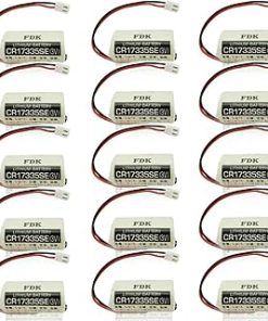 «15 Pack» 3V 1800mAh CR17335SE Non-Rechargeable Lithium Battery Compitable t for FDK CR17335SE 3V Epson Robot Controller RC Series Battery R13B060003 with White Plug, gery