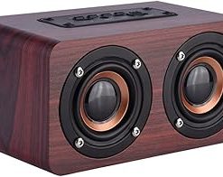 Zerone Wooden Combination Speaker Bluetooth 4.2 Speaker, Stereo Loudspeakers with 2 Horn, Portable Mini Multimedia Music Speakers with Superior Sound Quality(Red Wood)