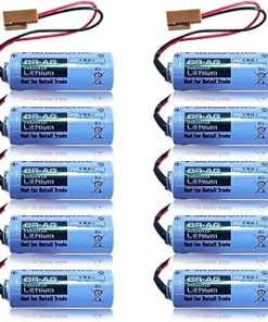 (10 Count) 1800mAh 3V BR-AG Battery for BR-AG 3V Lithium Battery with Brown Plug